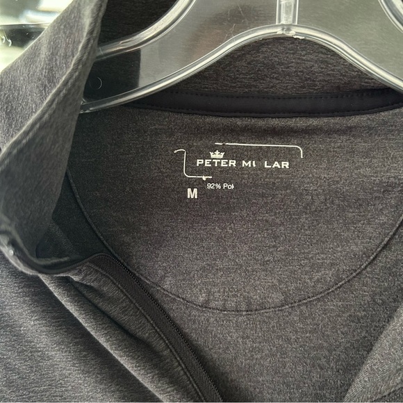 Peter Millar Heather Grey Quarter Zip Popover Golf - Picture 3 of 5